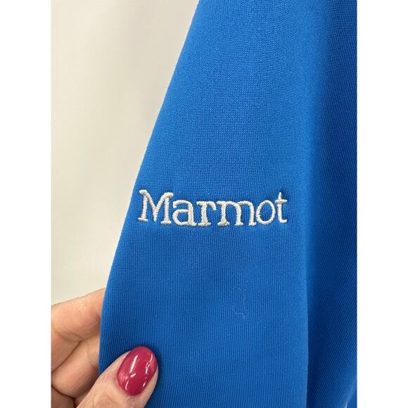 Marmot Blue Athletic quarter zip pullover sweatshirt Size large - Picture 2 of 5